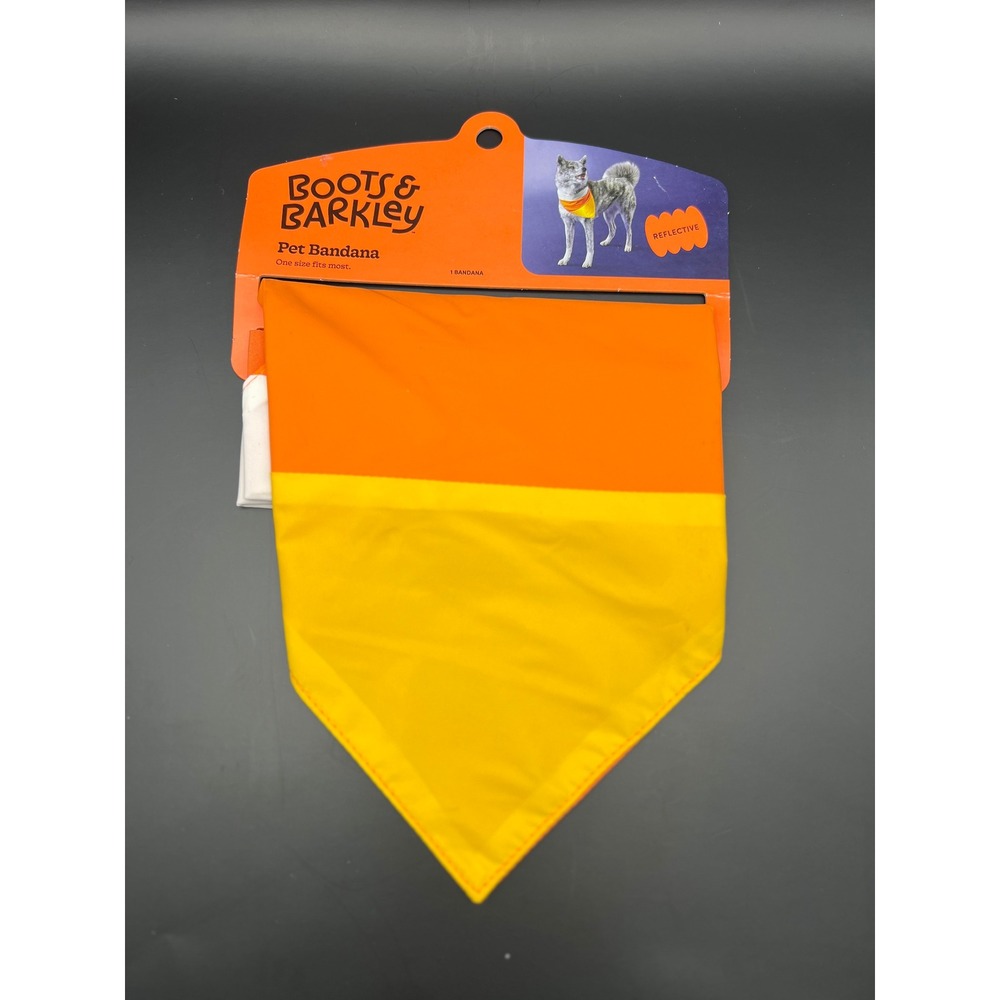 Boots & Barkley Reflective Candy Corn Dog Bandana Halloween NWT One Size